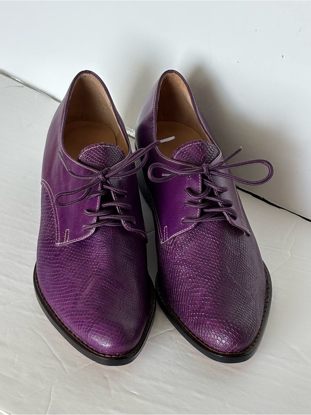 Purple Women’s  Leather Lace-Up Dress Shoes